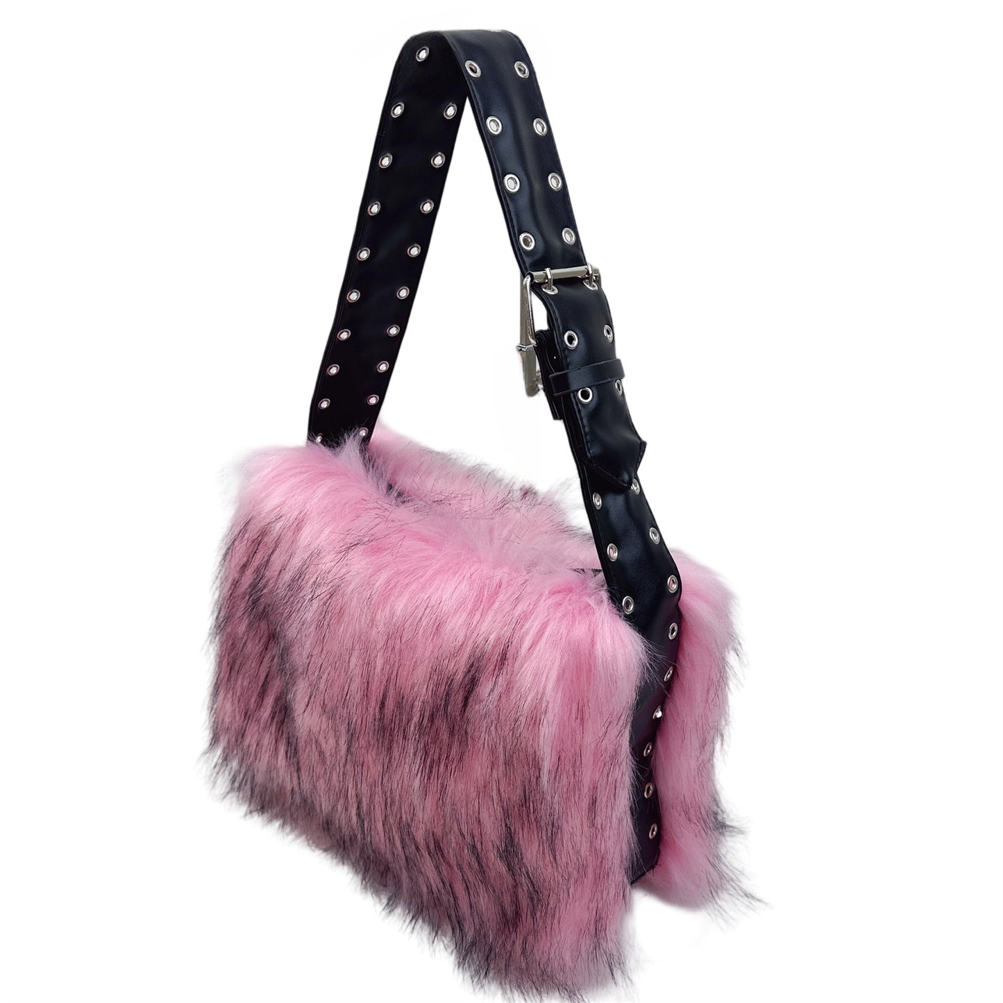 y2k fox fur bag, women's shoulder bag, crossbody bag, new autumn/winter style, large capacity motorcycle fur bag, European and American style.