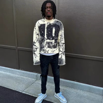 Y2k Graffiti 19 Cropped Streetwear Sweatshirt